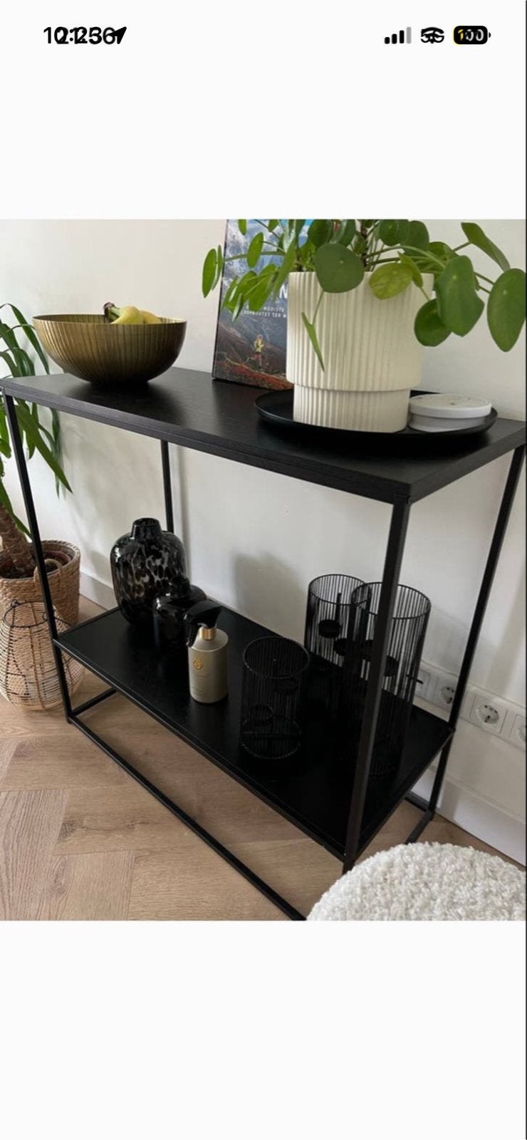 Zwarte Sidetable, Ophalen, 50 tot 100 cm, Zo goed als nieuw, Metaal