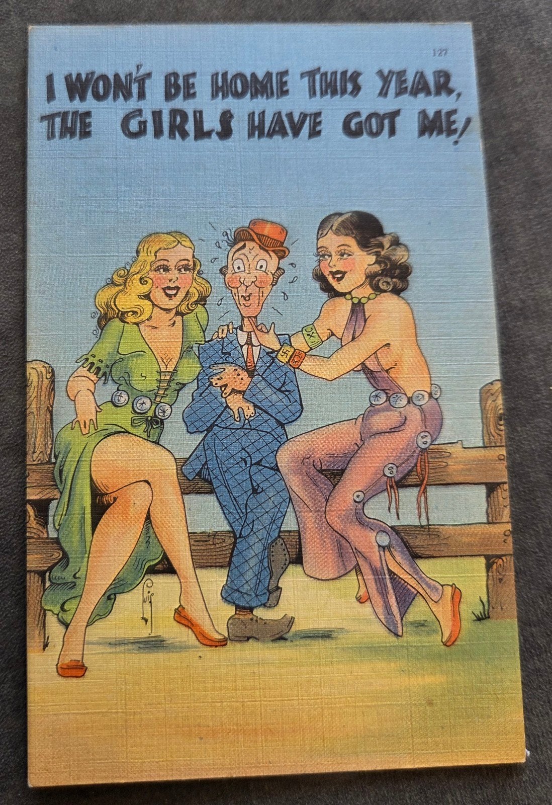 Man omringd door sexy vrouwen, Verzenden, 1940 tot 1960, Ongelopen, Overige thema's