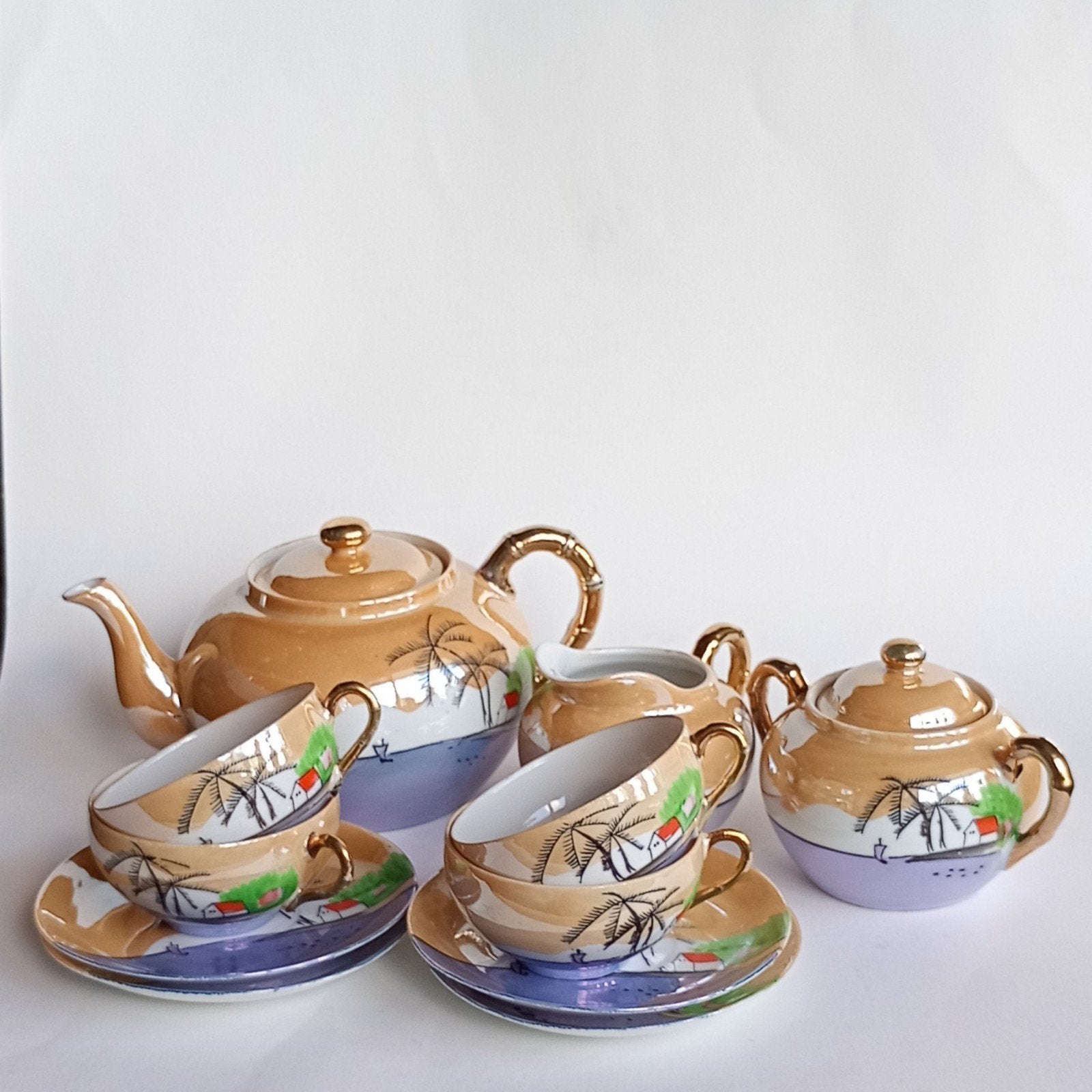 Vintage Japans Takito lusterware theeservies, jaren 20/30, Ophalen of Verzenden