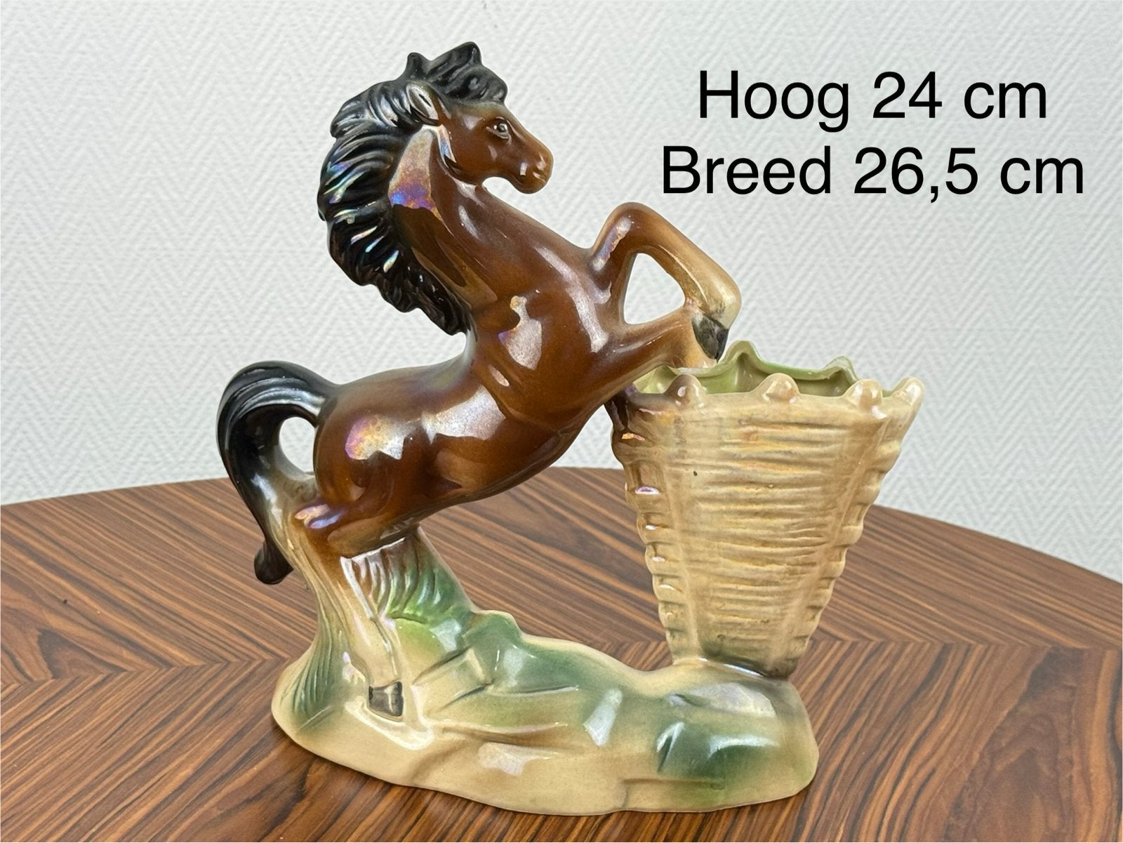 Jema Holland Paard met mandje - Vintage Keramiek, Antiek en Kunst, Ophalen of Verzenden