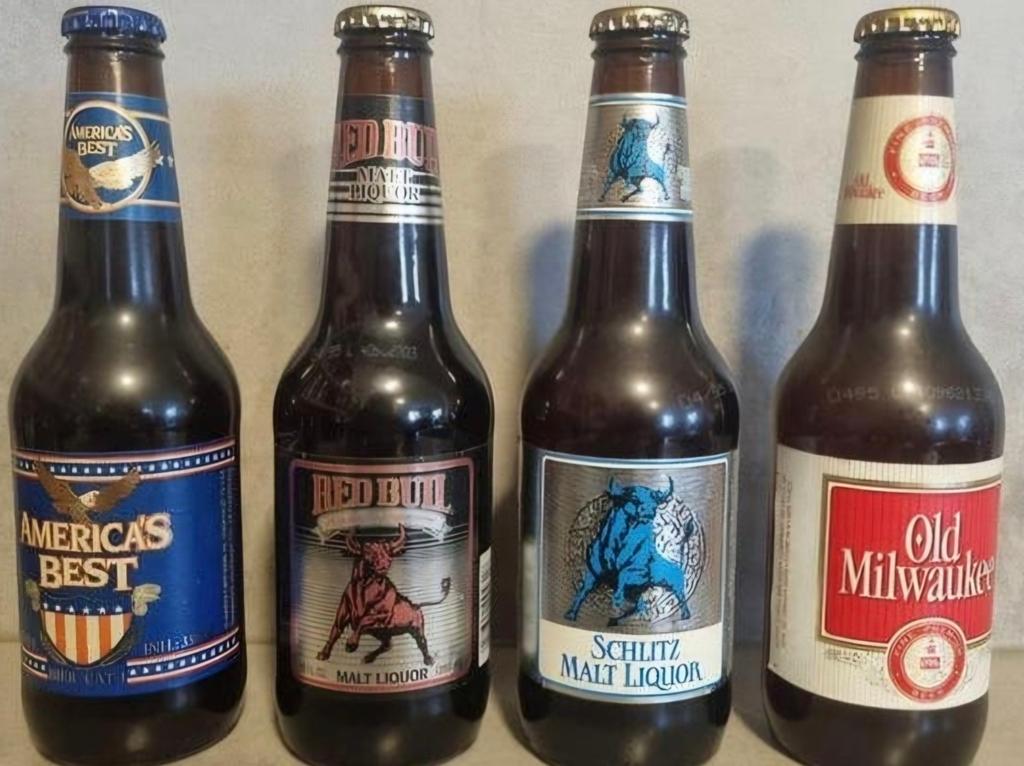 USA: Old Milwaukee / Schlitz / Red Bull /America's Beast '95, Ophalen of Verzenden, Zo goed als nieuw, Flesje(s), Overige merken