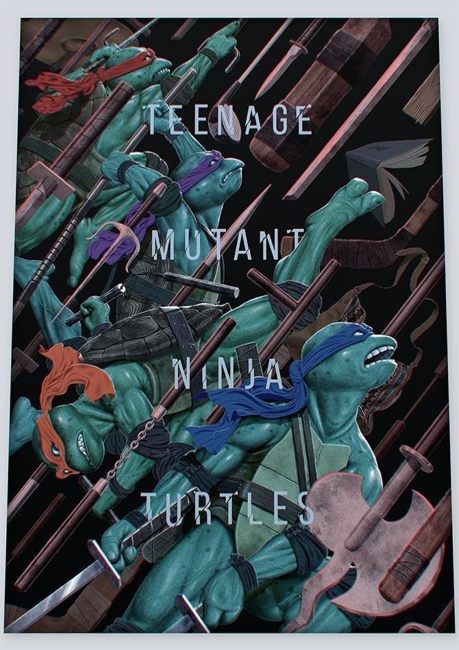 TEENAGE MUTANT NINJA TURTLES Kunst POSTER, Verzamelen, Stripfiguren, Verzenden, Kuifje, Nieuw, Beeldje of Figuurtje
