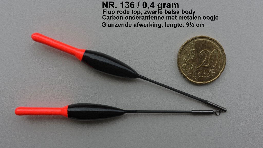 KARPERDOBBER HANDBUILT  NR. 136 / 0,4 gram, Watersport en Boten, Ophalen of Verzenden, Nieuw, Dobber of Lood