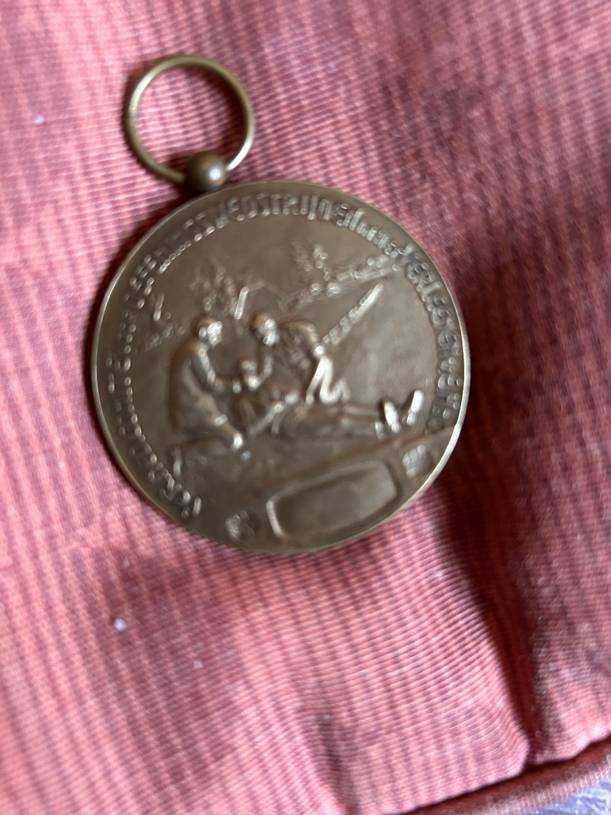 Antieke medaille brons voor oorlogs voor EHBO, Postzegels en Munten, Ophalen of Verzenden, Brons