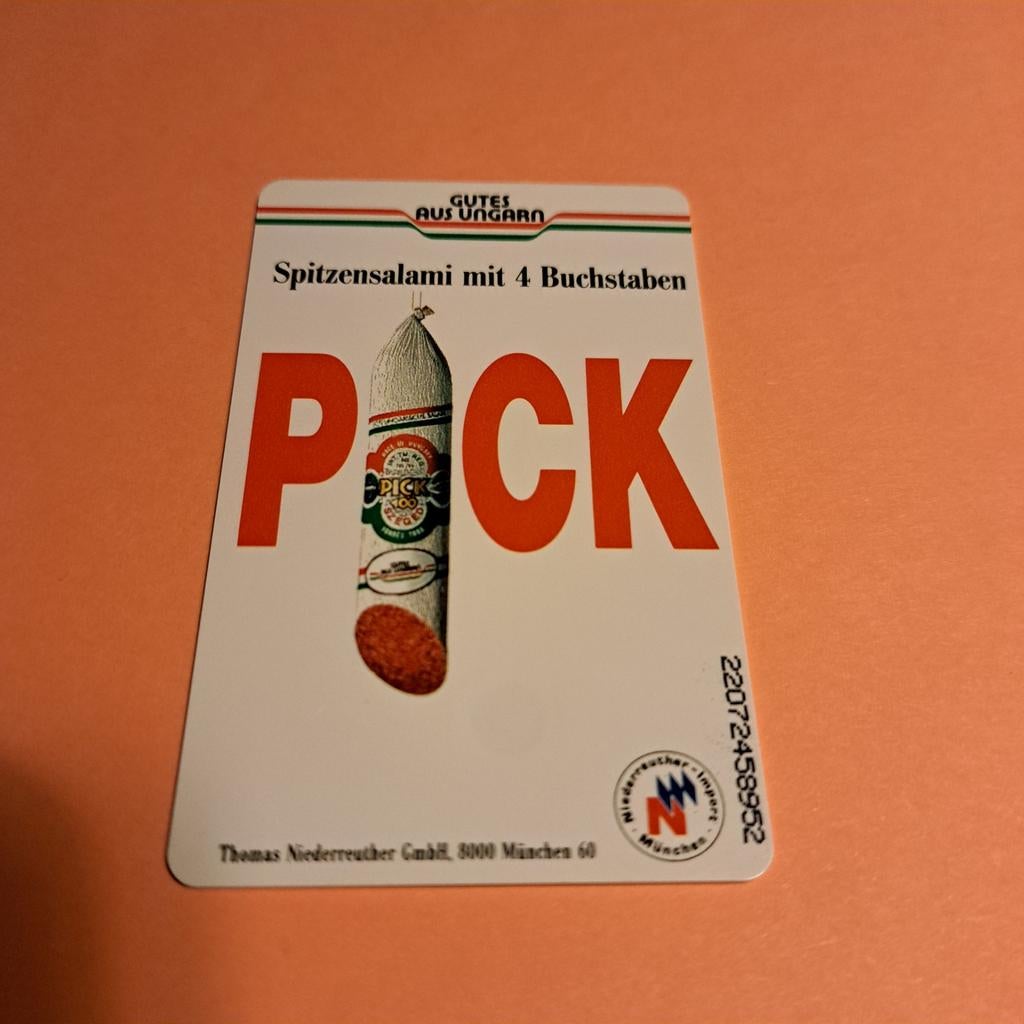 Vintage Duitse Telefoonkaart - PICK Salami, Ophalen of Verzenden, Buitenland