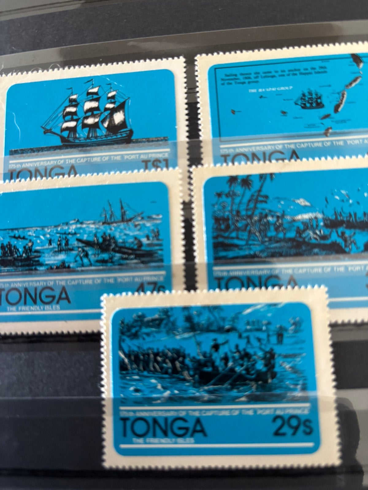 Schepen, Tonga 1980, Postzegels en Munten, Ophalen of Verzenden, Postfris, Overige thema's