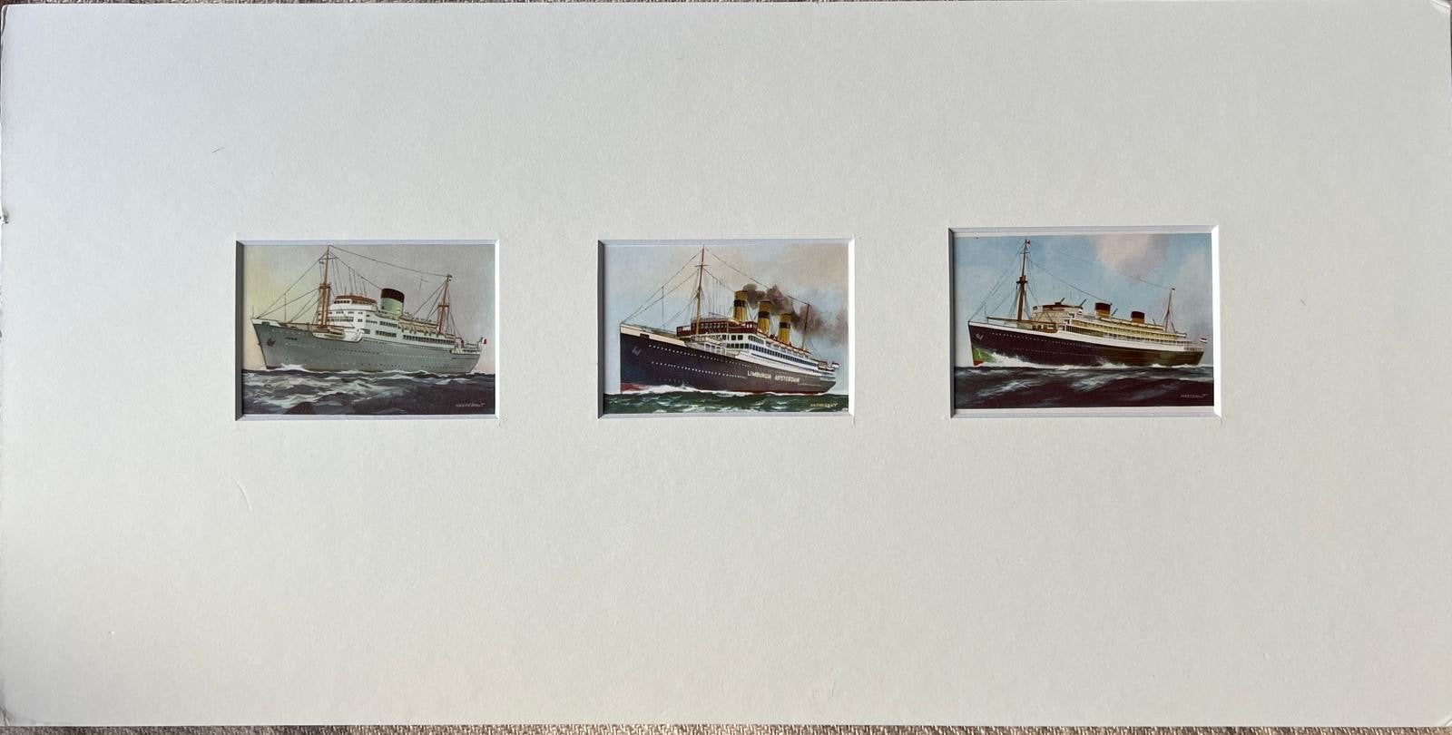 Vintage Captain Grant Sigaretten Scheepsplaten (3 stuks), Ophalen, Gebruikt, Reclamebord