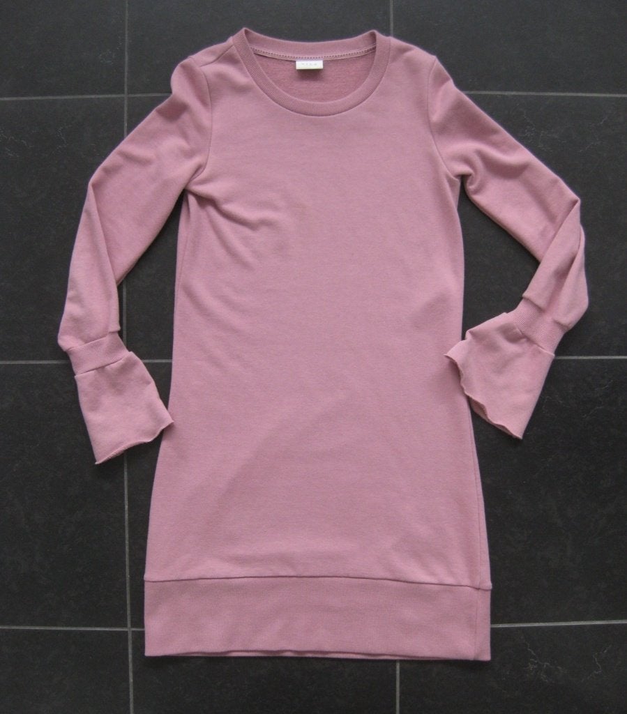 Vila roze jurk, lange mouw, trui-jurk, klokmouw, maat S, Kleding | Dames, Vila, Ophalen of Verzenden, Zo goed als nieuw, Roze