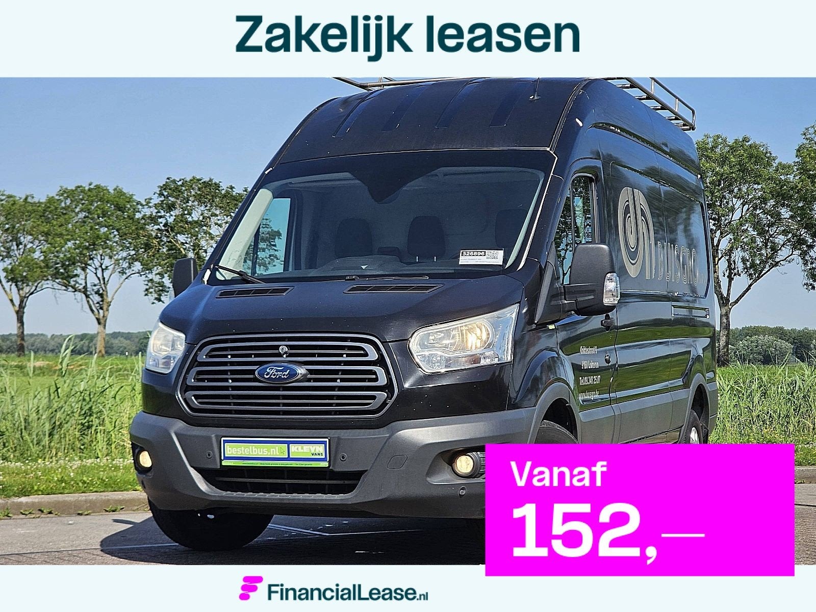 FORD TRANSIT 350 ac 170 pk euro6, Gebruikt, Euro 6, Zwart, Bedrijf