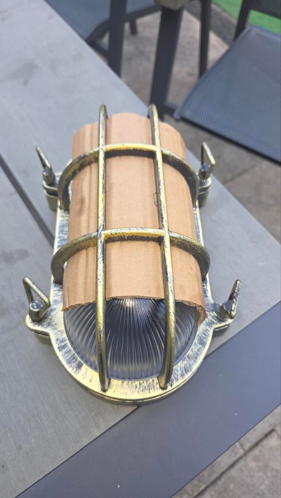 2x QAZQA Nautica WL Antiek Goud Ovaal Buitenlamp Nieuw, Ophalen of Verzenden, Nieuw