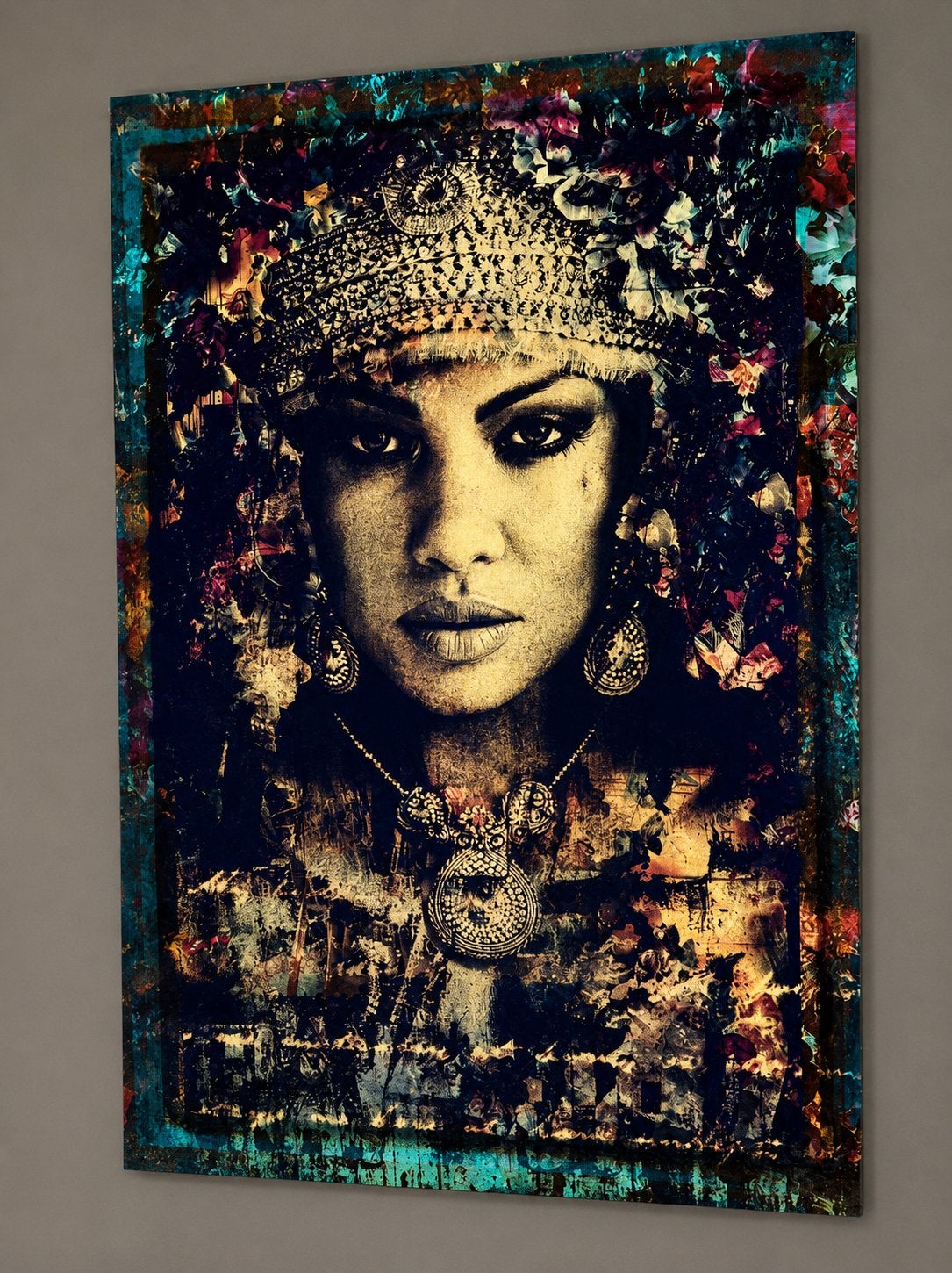 Prachtig kunstwerk op gehard glas - Absolute blikvanger!, Glas, Print, Portret, Ophalen