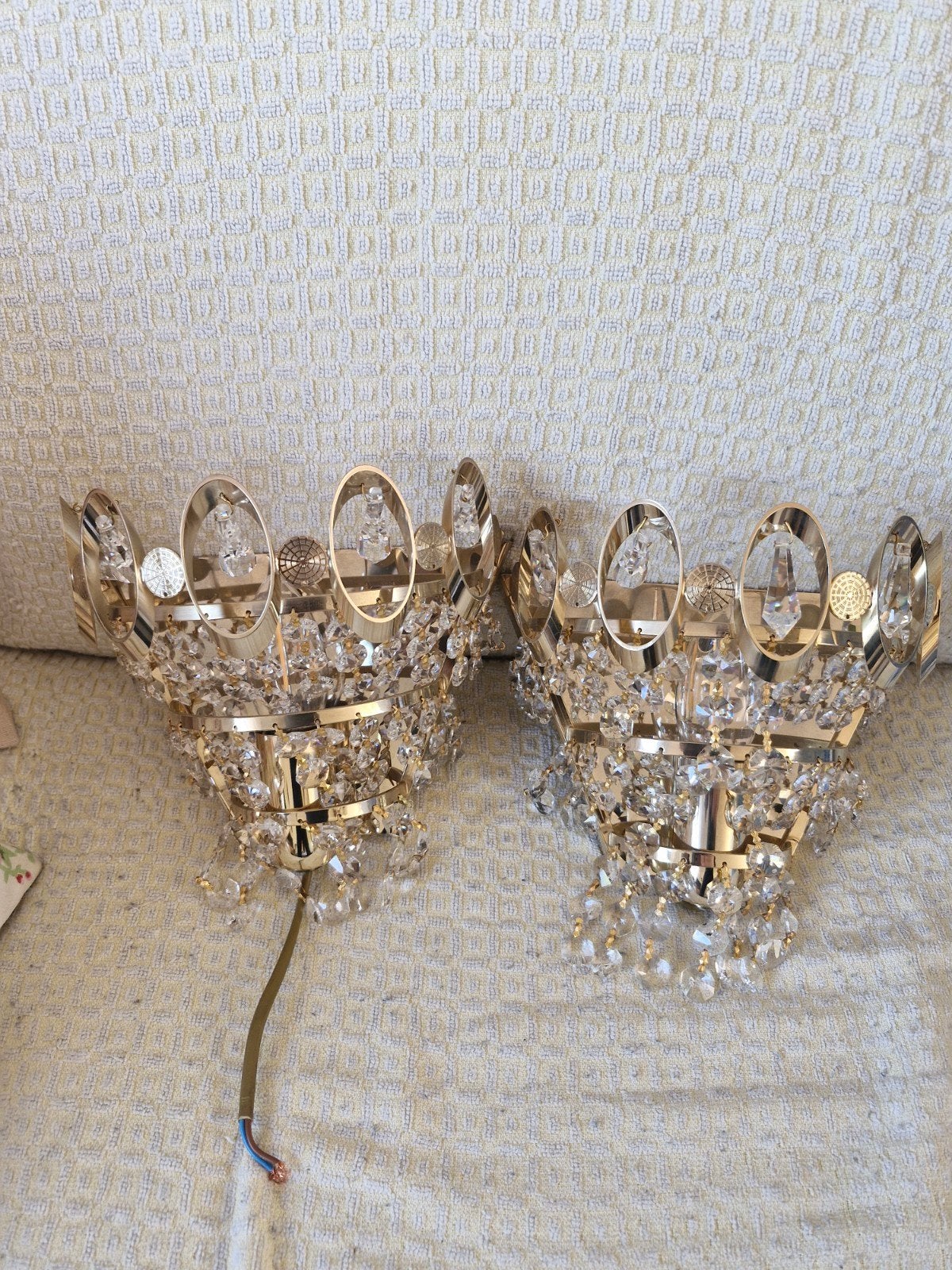 twee Swarovski kristallen wandlampen, Ophalen of Verzenden