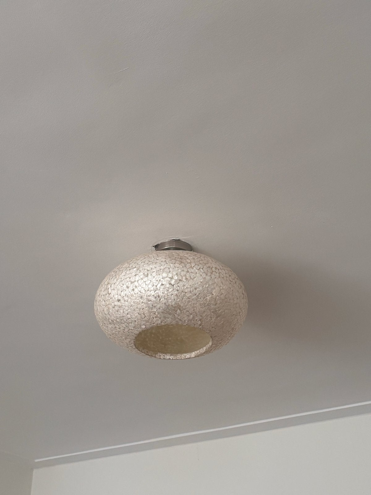 Plafondlamp met parelmoer schelpen, Meerkleurig, Ophalen of Verzenden, Plafondlamp, Glas