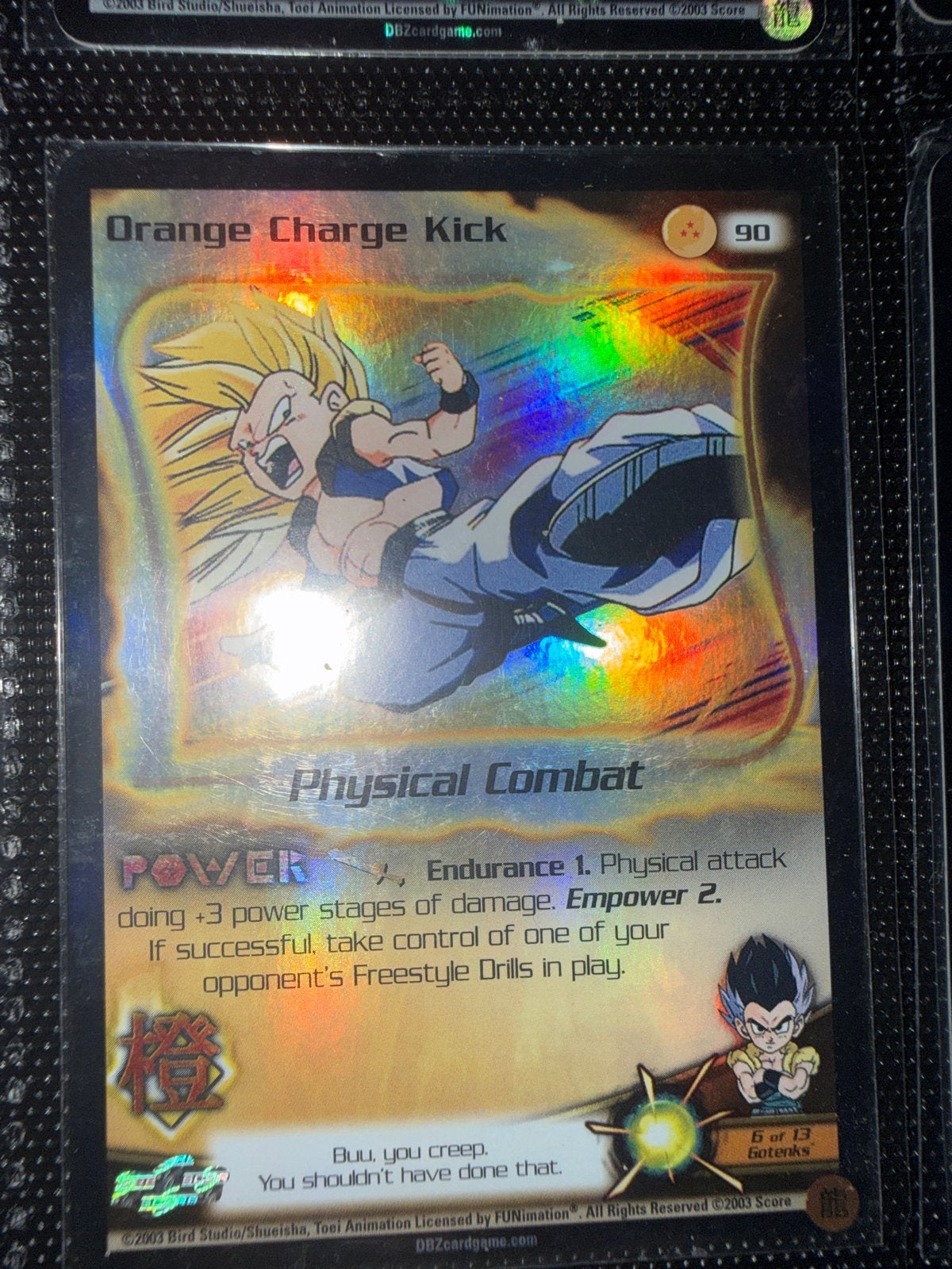 Dragon Ball Z TCG: Orange Charge Kick (Foil) - Gotenks, Ophalen of Verzenden, Gebruikt, Losse kaart, Foil