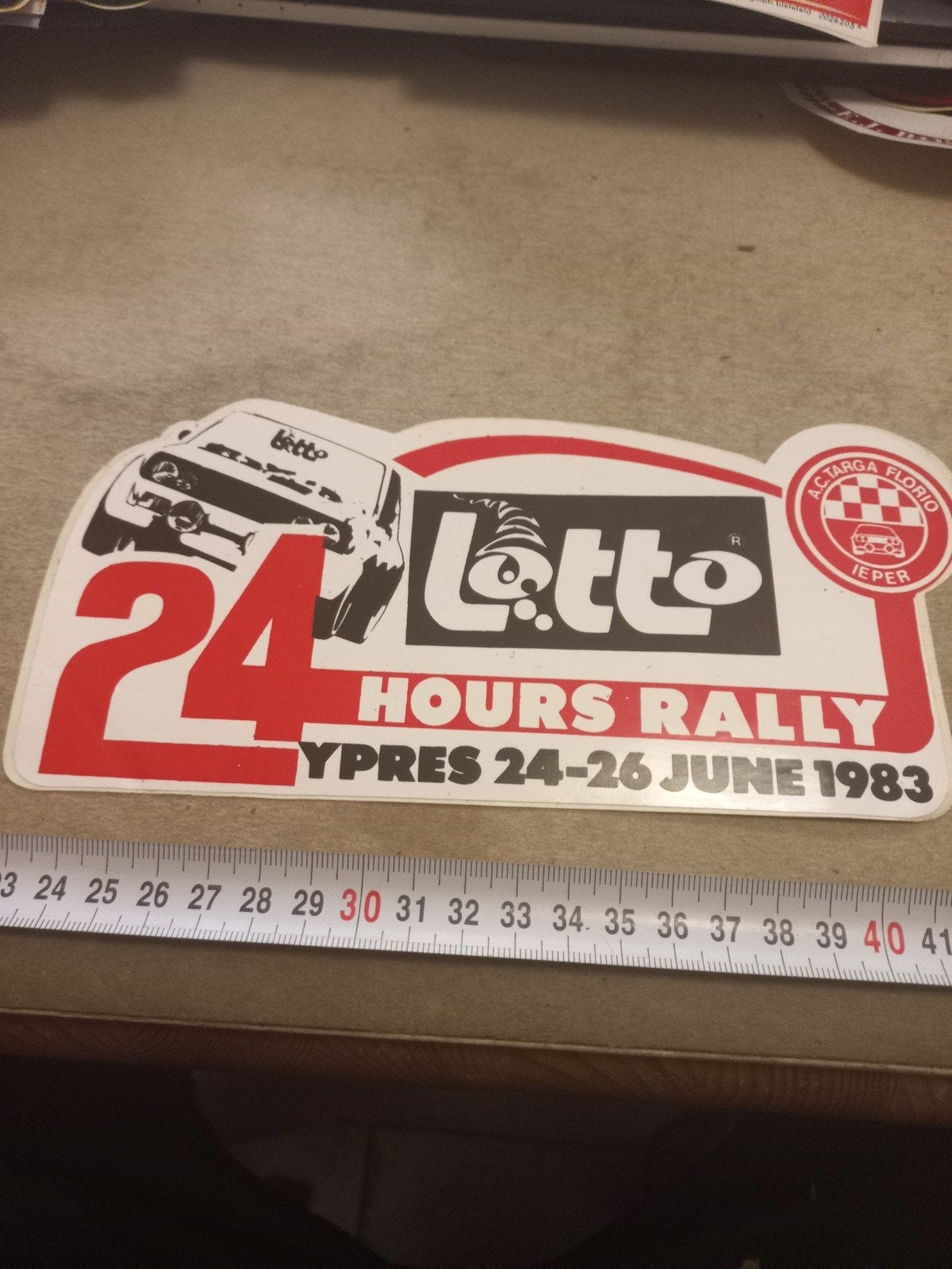 Vintage Lotto 24 Uren Rally Ieper 1983 Sticker, Ophalen of Verzenden, Gebruikt