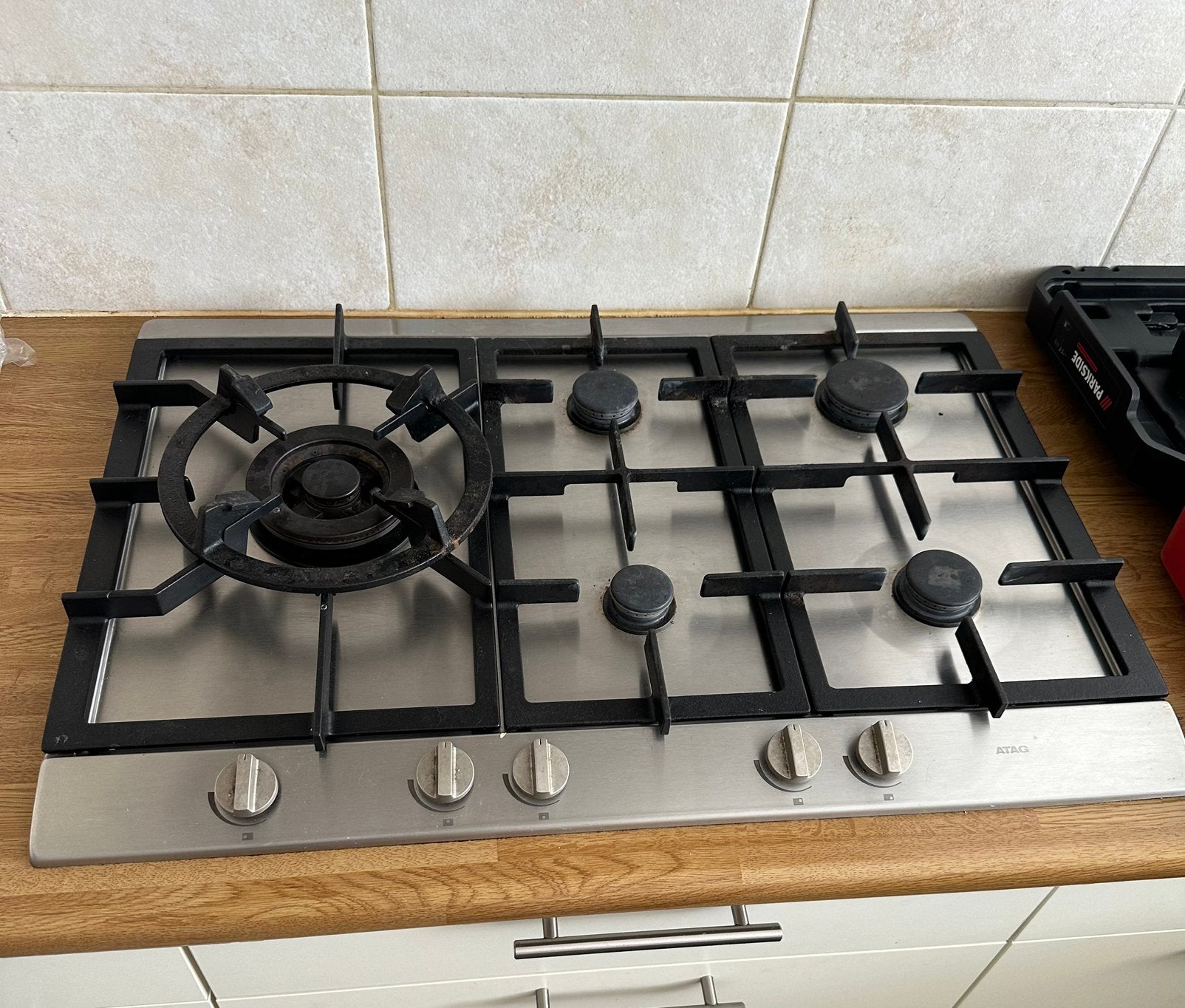 ATAG RVS Gasfornuis plus afzuigkap, Witgoed en Apparatuur, Kookplaten, Ophalen, Zo goed als nieuw, Gas, Vrijstaand