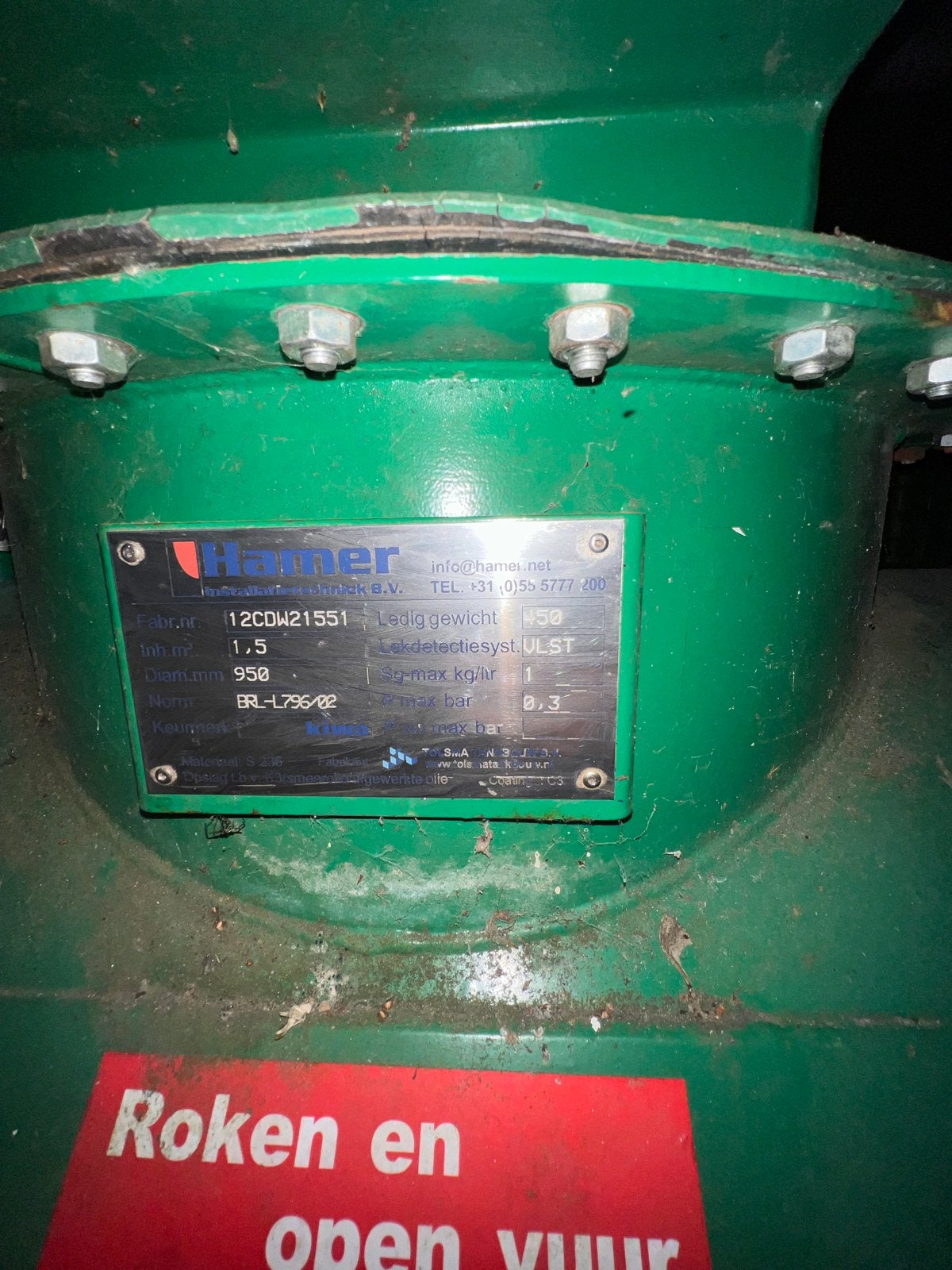 Hamer Diesel Tank 1500 Liter met Lekdetectiesysteem, Ophalen