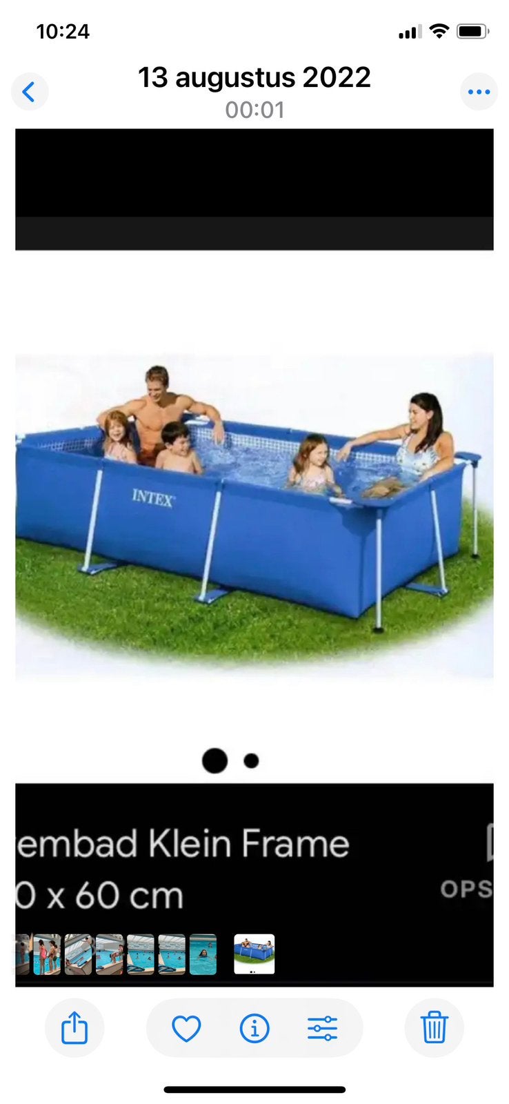 Intex zwembad, Ophalen, Gebruikt, Minder dan 80 cm, Minder dan 200 cm