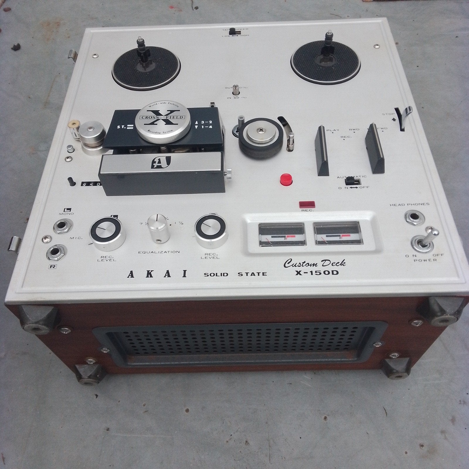 AKAI X-150D bandrecorder inclusief banden, Ophalen of Verzenden, Bandrecorder, Met stofkap