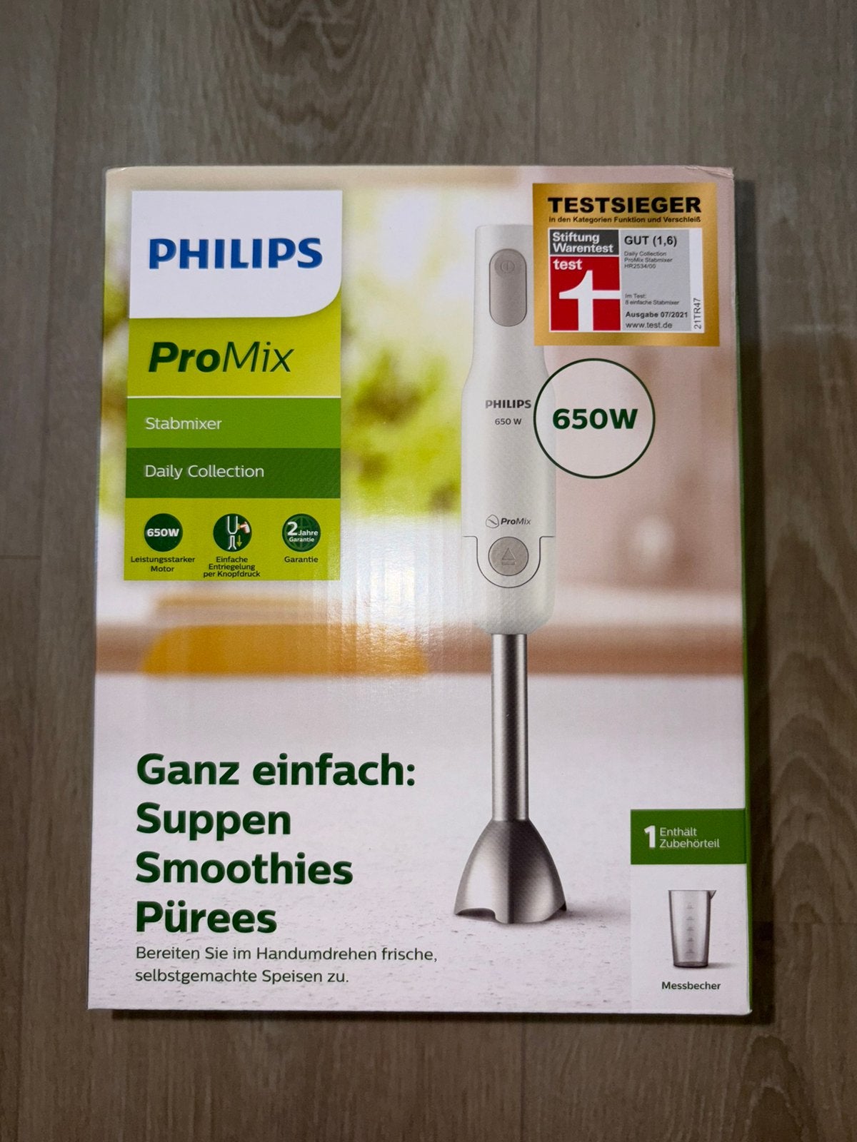 Philips ProMix staafmixer, Minder dan 1 liter, Ophalen of Verzenden, Zo goed als nieuw, 1 snelheid