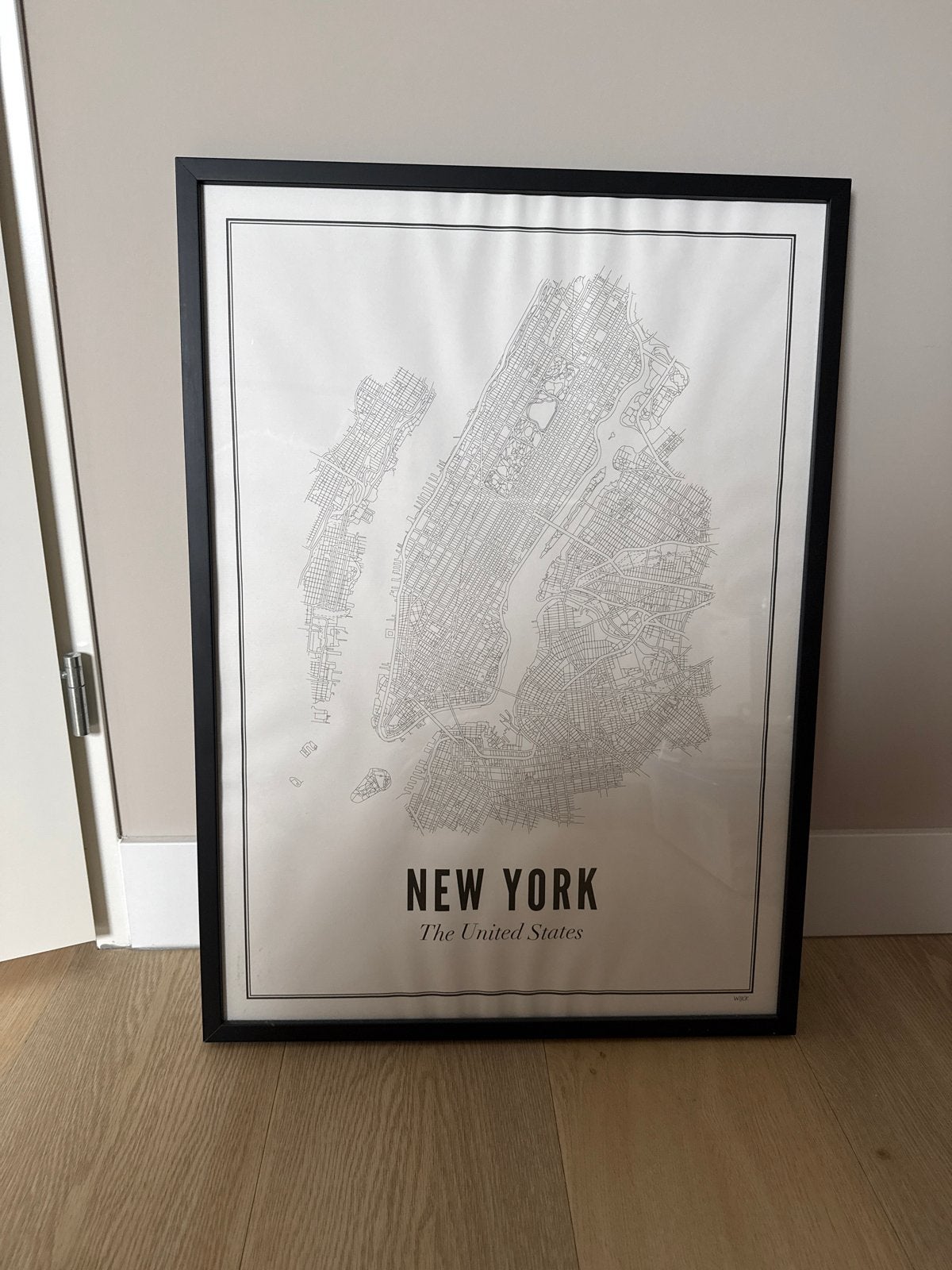 Wijc Ingelijste New York kaart, Ophalen, 50 tot 75 cm, Zo goed als nieuw, 50 tot 75 cm