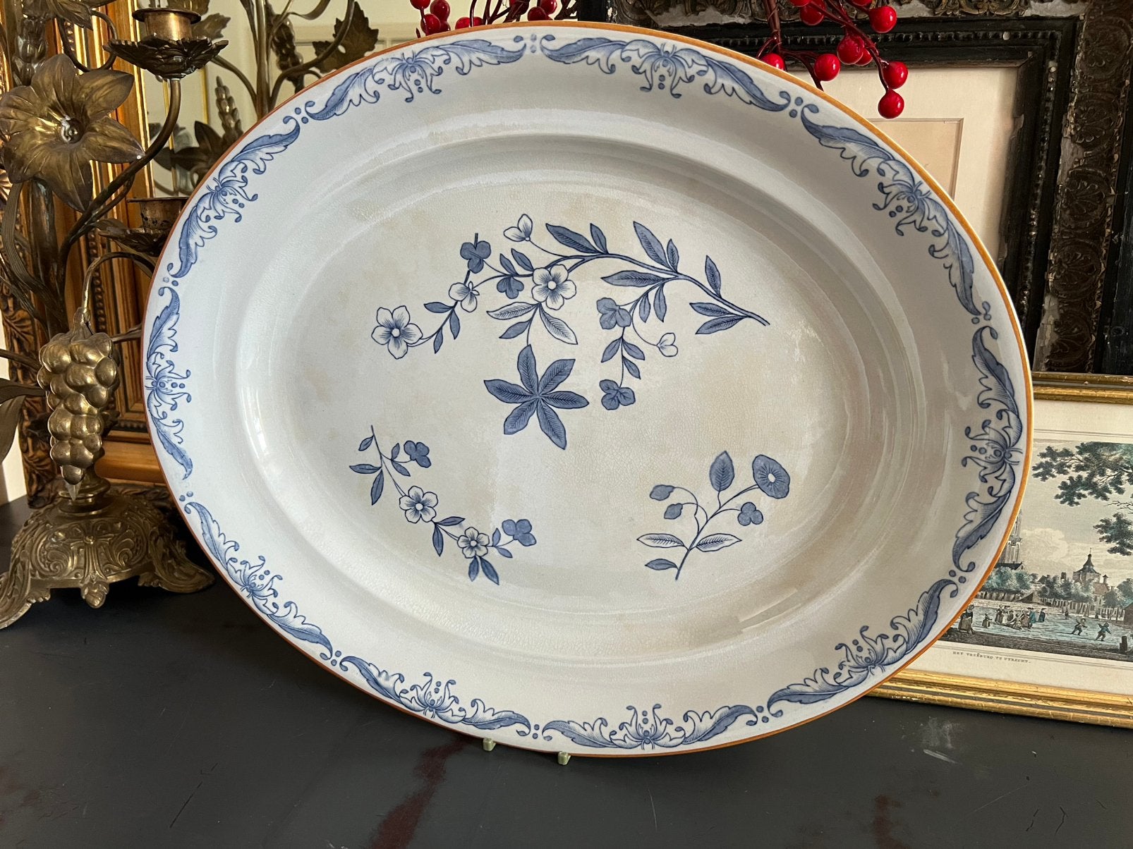 Oude Rorstrand Ostindia (aardewerk versie) ovale schaal, Antiek en Kunst, Antiek | Servies los, Ophalen of Verzenden