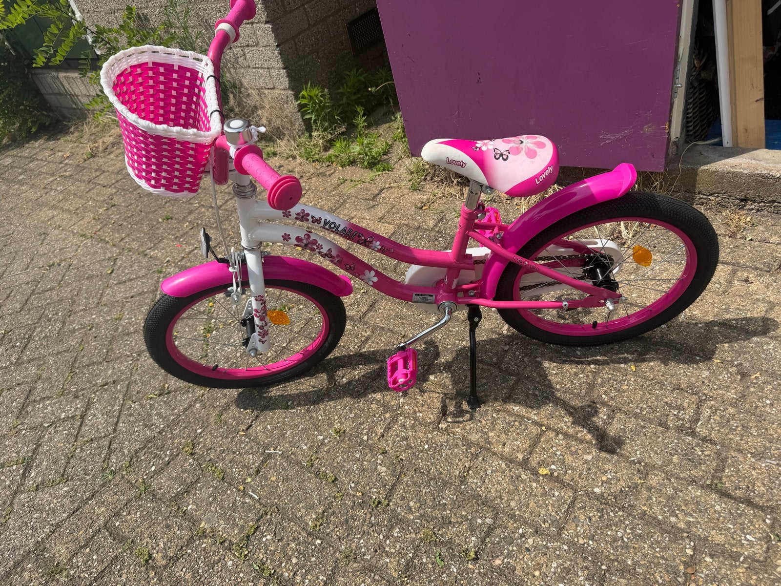 Nieuwe Volare meisjesfiets - roze en fleurig!, Ophalen, Nieuw, 16 tot 20 inch