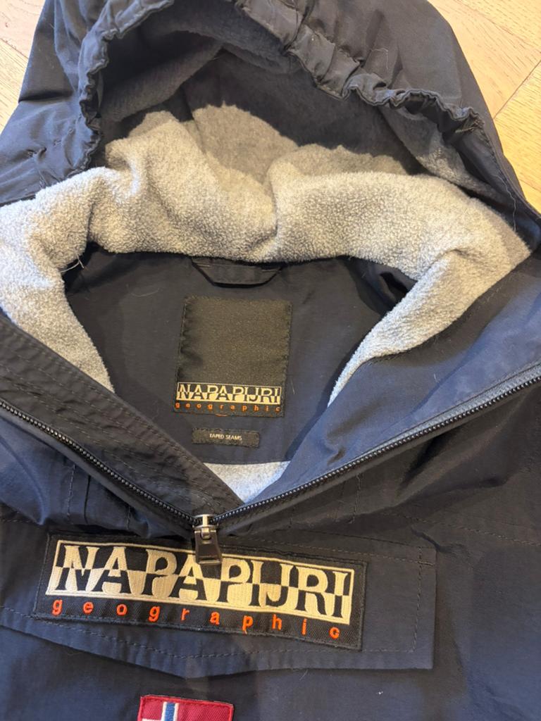 Napapijri Geographic Jas - Donkerblauw Anorak, Ophalen, Zo goed als nieuw, Overige maten, Zwart