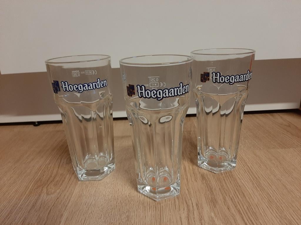 3 hoegaarden glazen, Ophalen of Verzenden
