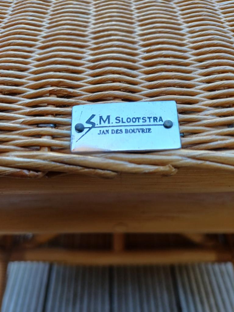 4 rotan stoelen van S.M. Slootstra, Jan des Bouvrie, Huis en Inrichting, Gebruikt, Overige kleuren, Riet of Rotan, Ophalen of Verzenden