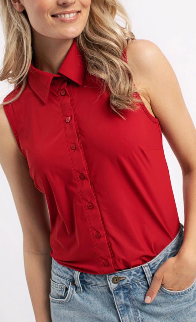 Studio anneloes poppy blouse L rood travelstof, Kleding | Dames, Blouses en Tunieken, Maat 42/44 (L), Ophalen of Verzenden, Zo goed als nieuw