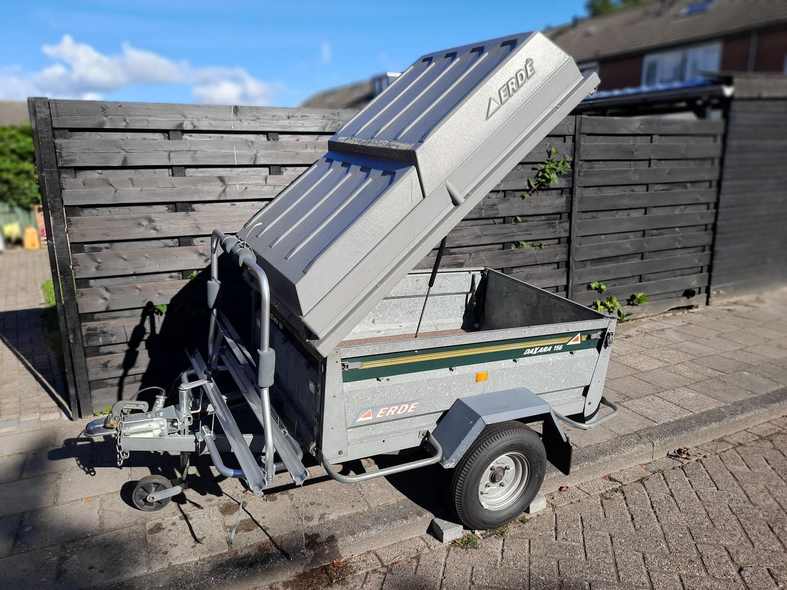 Bagagewagen Daxara 156 met deksel en fietsendrager, Ophalen, Gebruikt