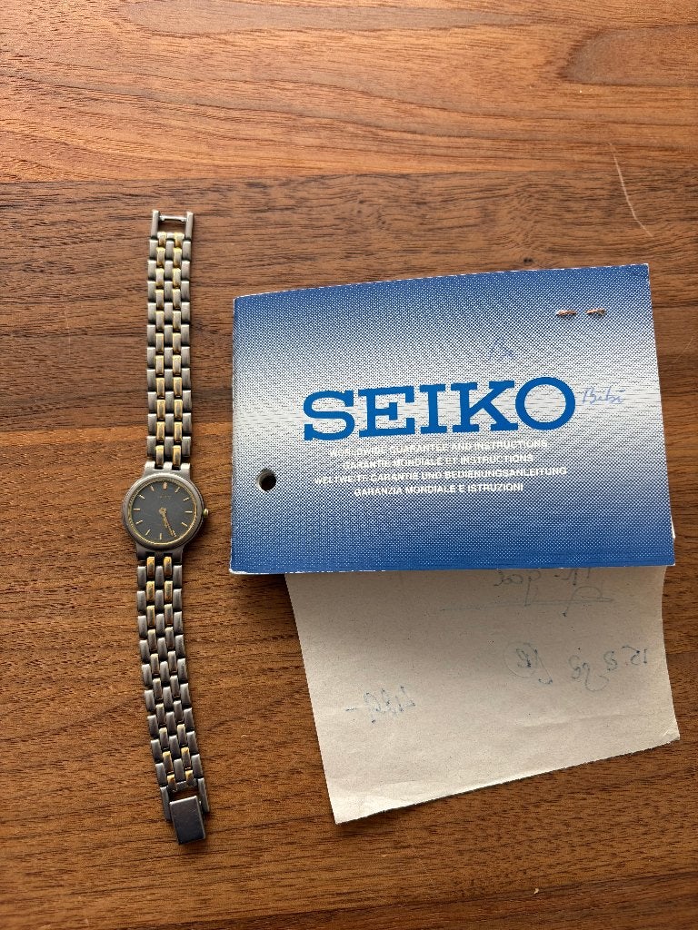 Seiko Vintage Quartz Titanium Horloge met bandstukjes, Sieraden, Tassen en Uiterlijk, Horloges | Dames, Polshorloge, Ophalen of Verzenden