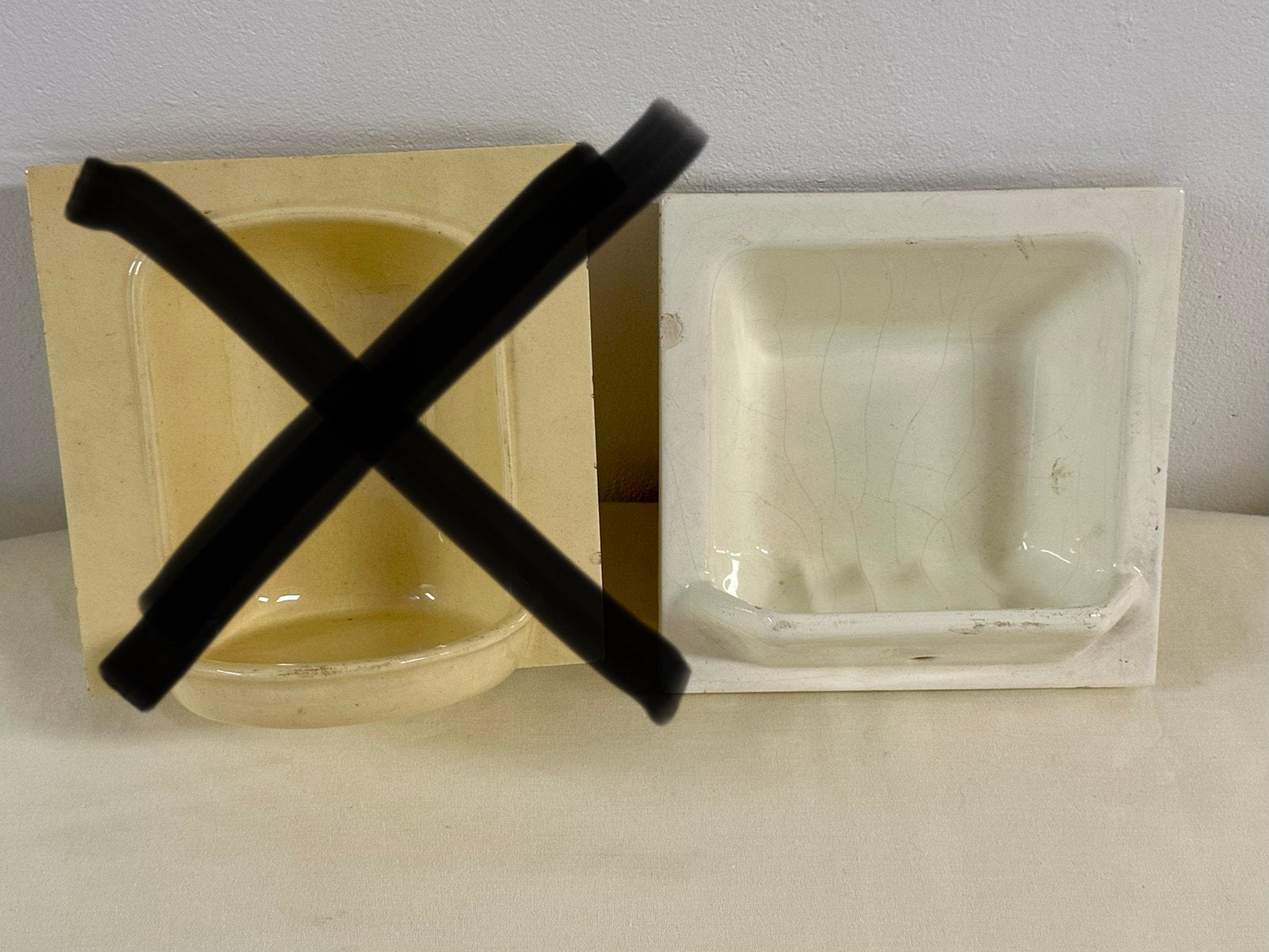 antieke keramische zeepbakjes zeeptegels inbouw mosa, Doe-het-zelf en Verbouw, Ophalen of Verzenden, Zo goed als nieuw, Bakstenen