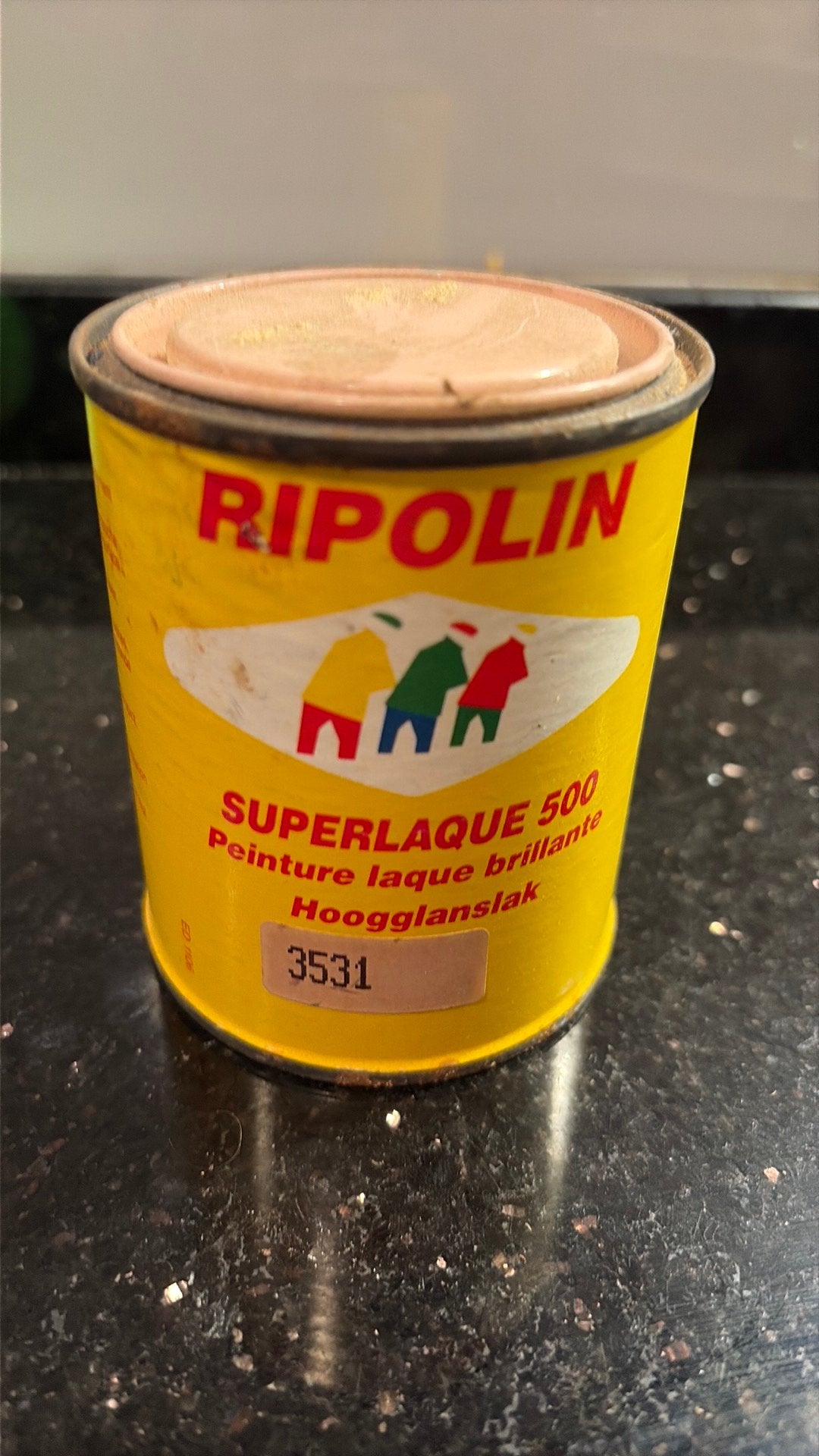 Oud ripolin verfblikje jaren 50, Verzamelen, Blikken, Ophalen of Verzenden, Zo goed als nieuw, Overige