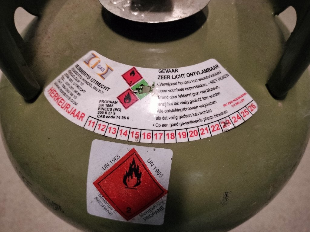 5kg groene lege gasfles, Ophalen, Gebruikt