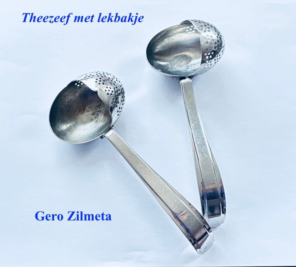 Gero Zilmeta Theezeef met lekbakje € 7,50 p/s Thee-Ei, Antiek en Kunst, Ophalen