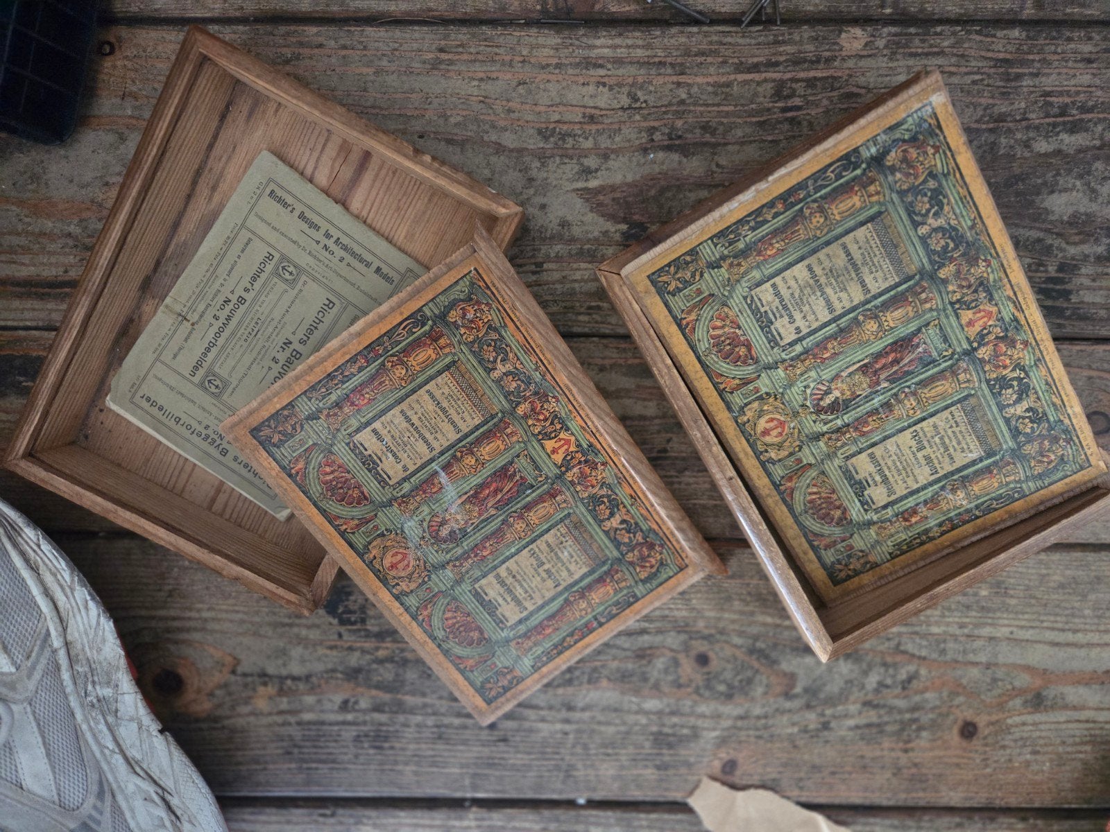 Antieke Richter's Anker-Steinbaukasten bouwdozen (2 stuks), Ophalen of Verzenden, Gebruikt