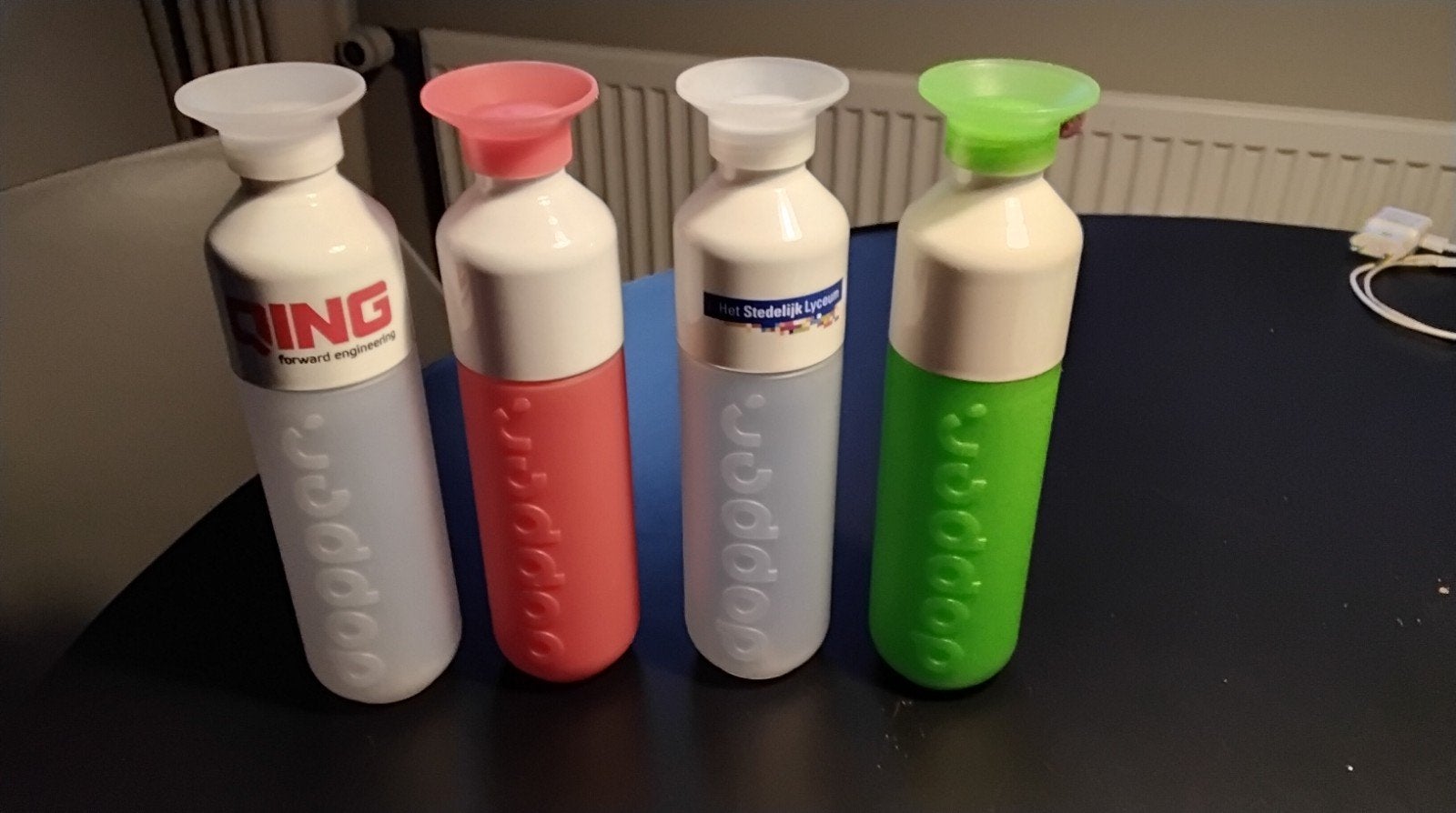 4 Dopper drinkflessen - Zo goed als nieuw, Kunststof, Ophalen of Verzenden, Zo goed als nieuw, Meerkleurig