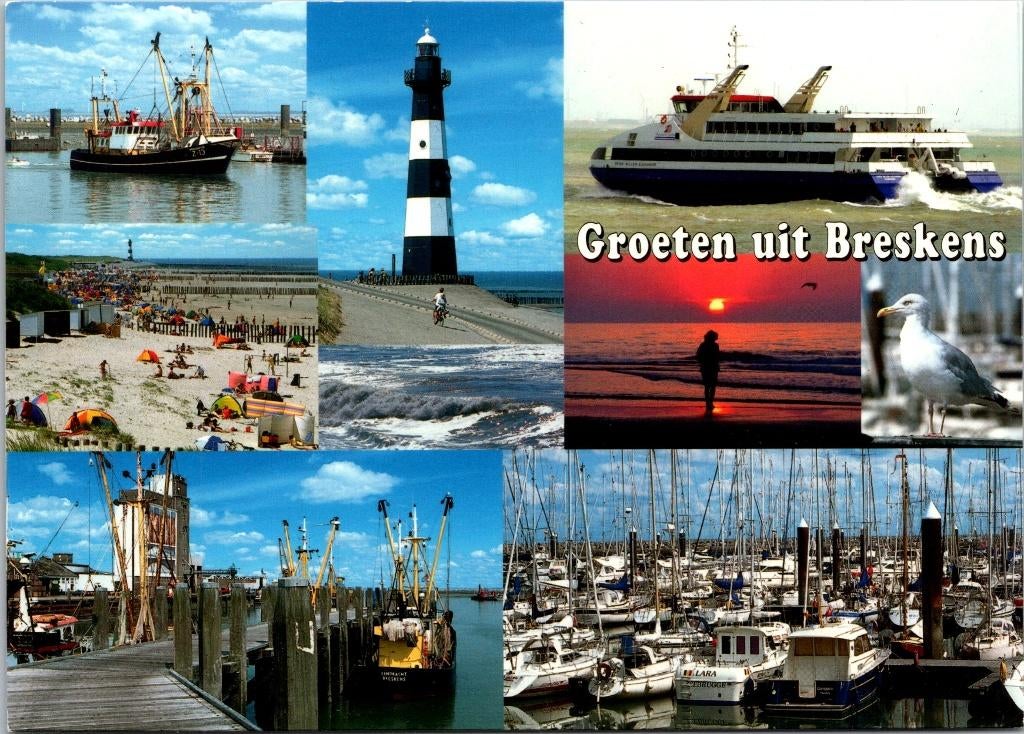 Groeten uit Breskens - 4 ansichtkaarten, Verzenden, 1960 tot 1980, Gelopen, Zeeland