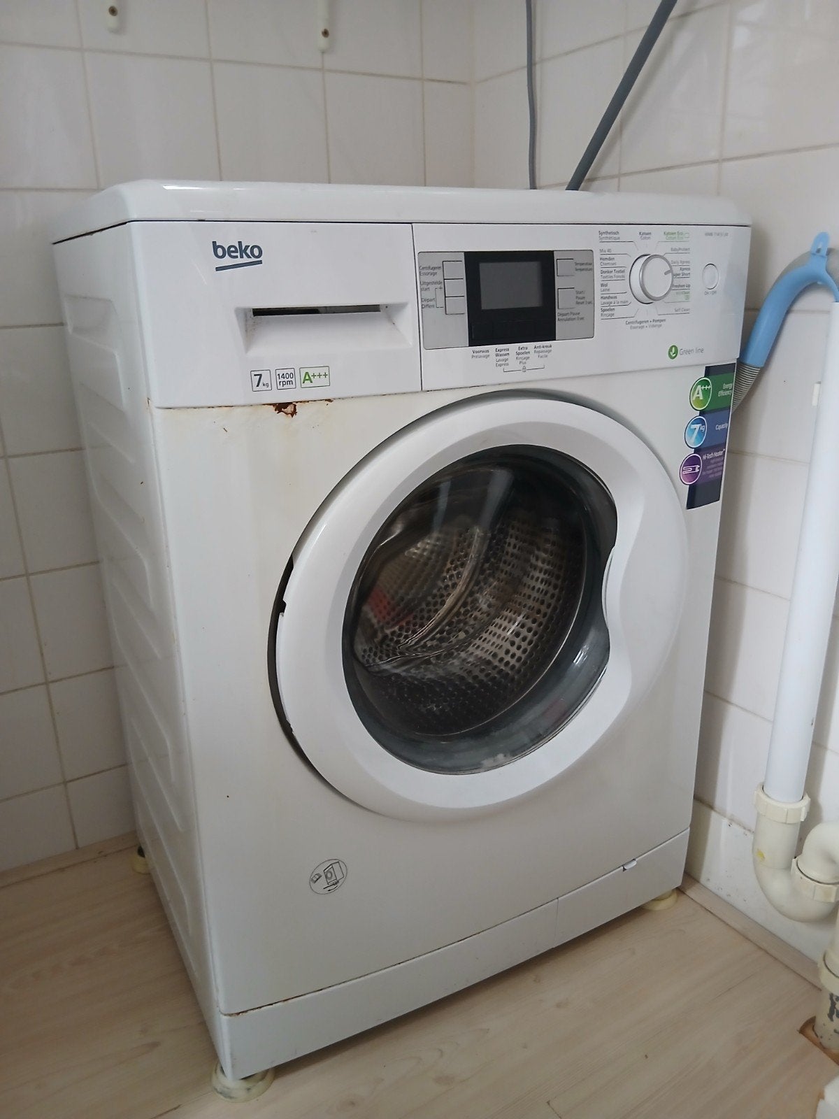Goed werkende Beko wasmachine (7kg, 1400 toeren, A+++), Witgoed en Apparatuur, Ophalen, Gebruikt, 85 tot 90 cm, 1200 tot 1600 toeren