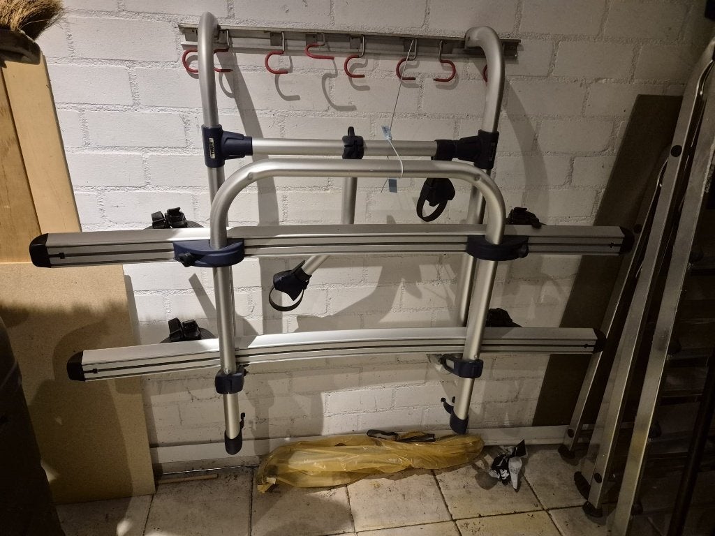 Fietsendrager Caravan voor 2 elektrische fietsen, Ophalen, 2 fietsen, Zo goed als nieuw, Achterklepdrager
