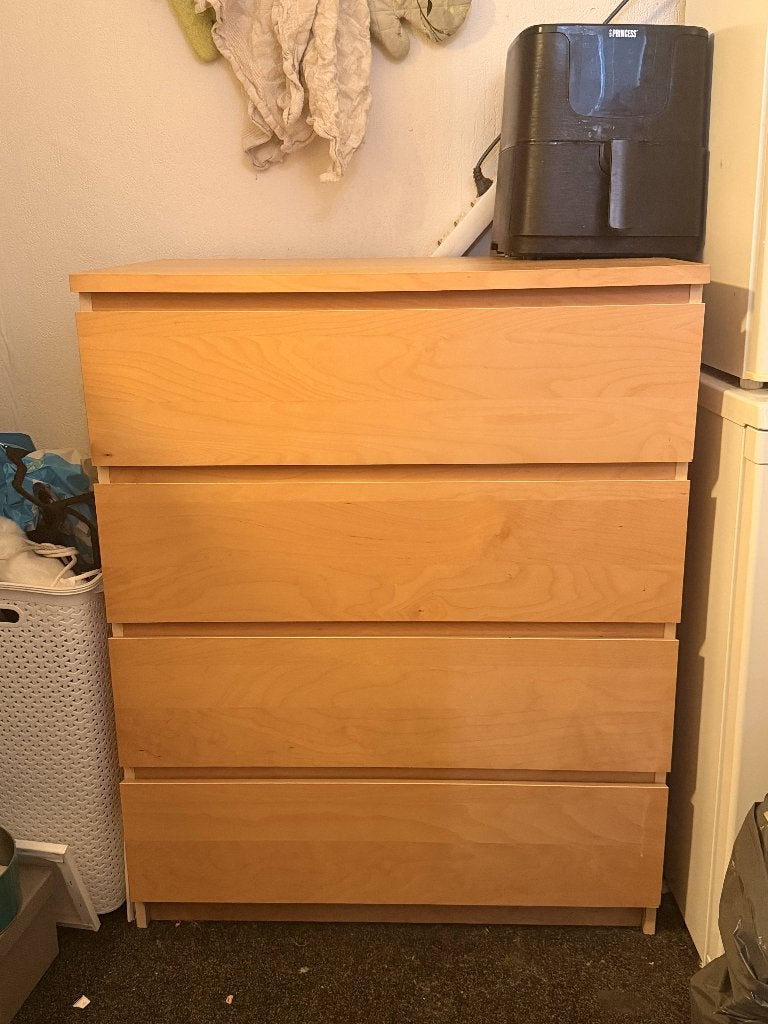IKEA ladekast met 5 lades - licht hout, Ophalen, 100 tot 150 cm, 50 tot 100 cm, Zo goed als nieuw