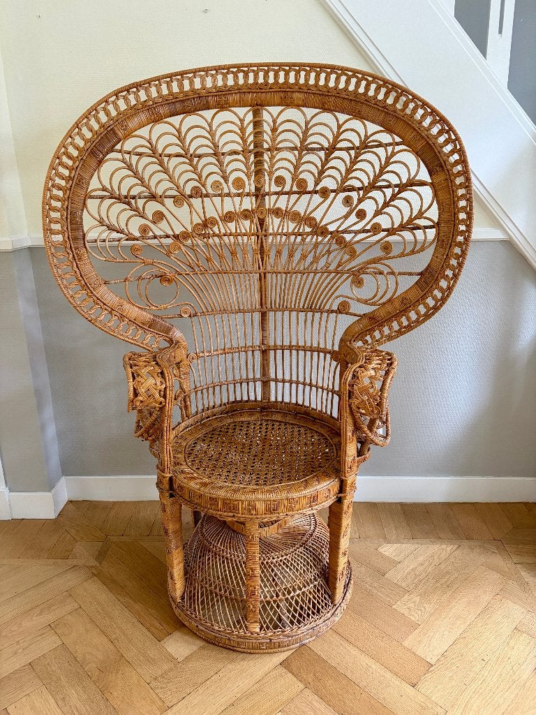 Rotan Pauwentroon jaren '70, Ophalen, Gebruikt, Riet of Rotan, Eén