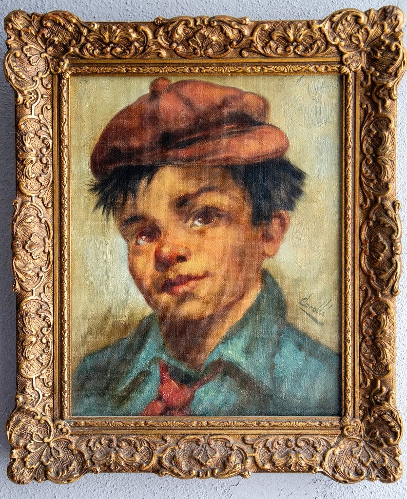 schilderij Corolli, Portret of Personen, Realistisch, Ophalen of Verzenden, Gesigneerd