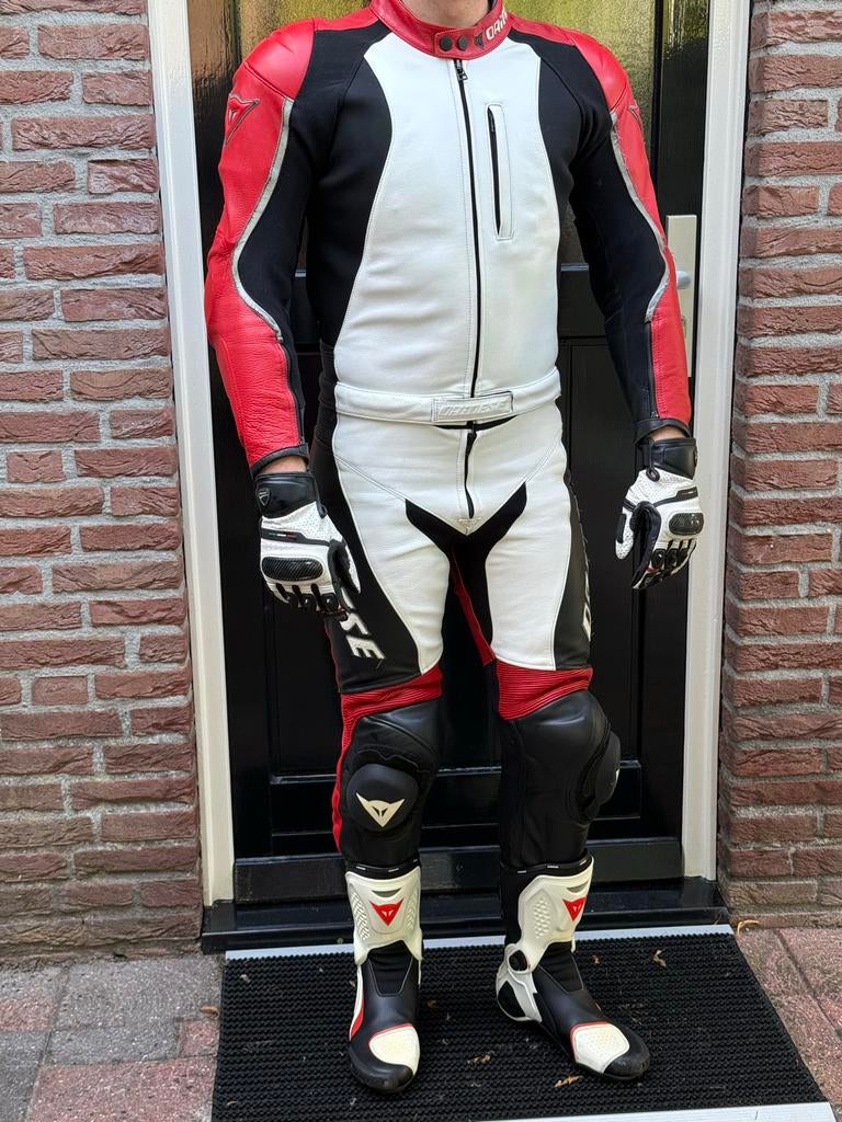 Dainese 2-delig motorpak, laarzen en handschoenen, Motoren, Kleding | Motorkleding, Ophalen, Tweedehands, Heren, Combipak