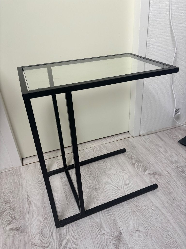 Bijzettafel / laptophouder IKEA, Minder dan 55 cm, Gebruikt, Glas, Ovaal