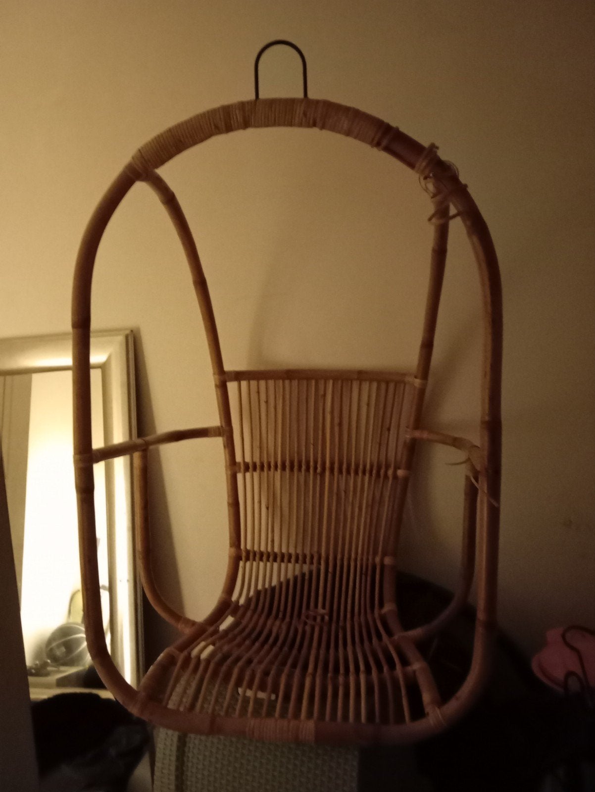 Rotan hangstoel - Vintage stijl, Huis en Inrichting, Stoelen, Ophalen, Overige kleuren, Riet of Rotan, Zo goed als nieuw