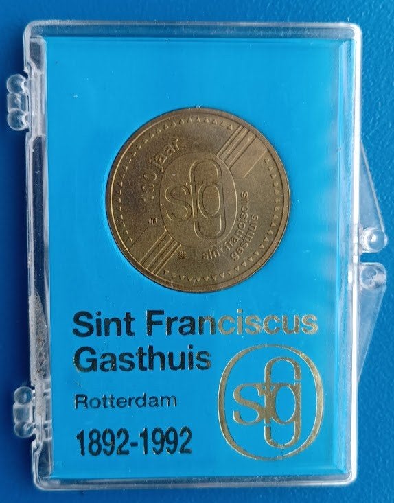 Penning 100 jr. Sint Franciscus Gasthuis Rotterdam 1892-1999, Postzegels en Munten, Ophalen of Verzenden, Overige materialen, Nederland