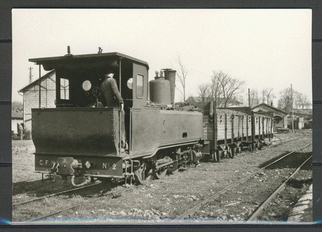 Stoom Locomotief No. 2 C.F.N.  Foto-Ansichtkaart Trein t-151, Ophalen of Verzenden, Zo goed als nieuw, Trein, Kaart of Prent